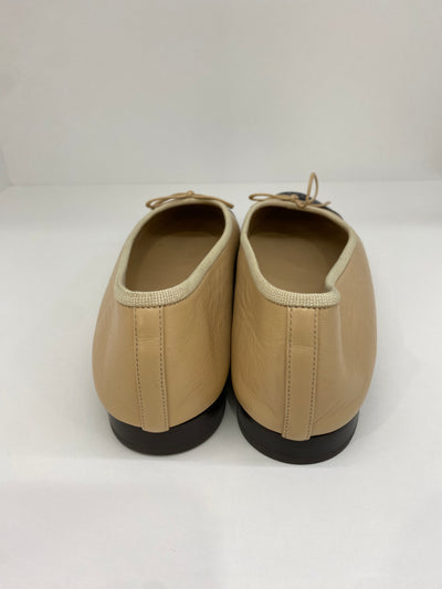 Chanel Ballet Flats Beige/Black Size 38.5C