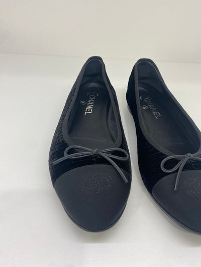 Chanel Velvet Ballet Flats - size 40C