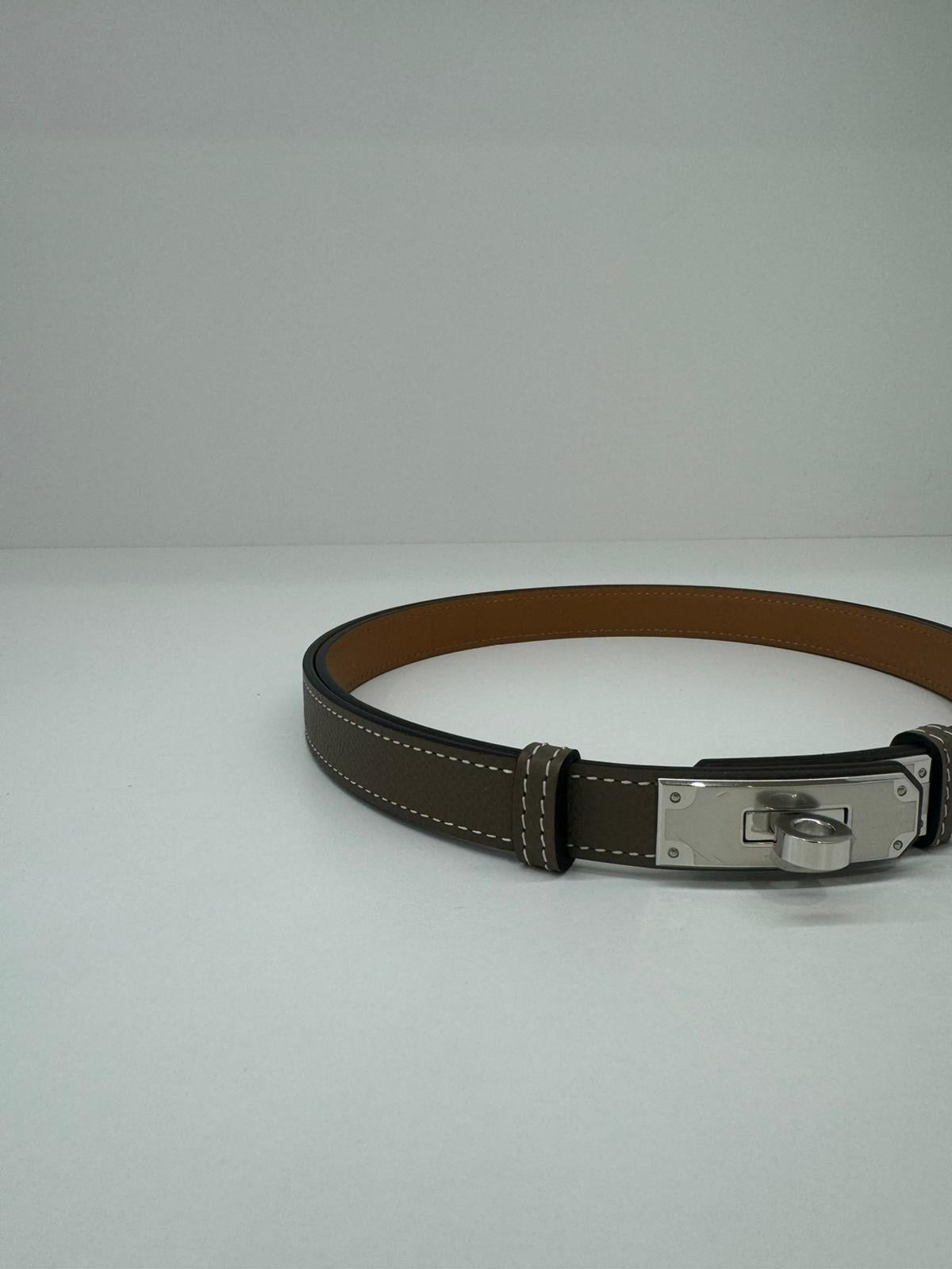 Hermes Kelly Belt Etoupe PHW