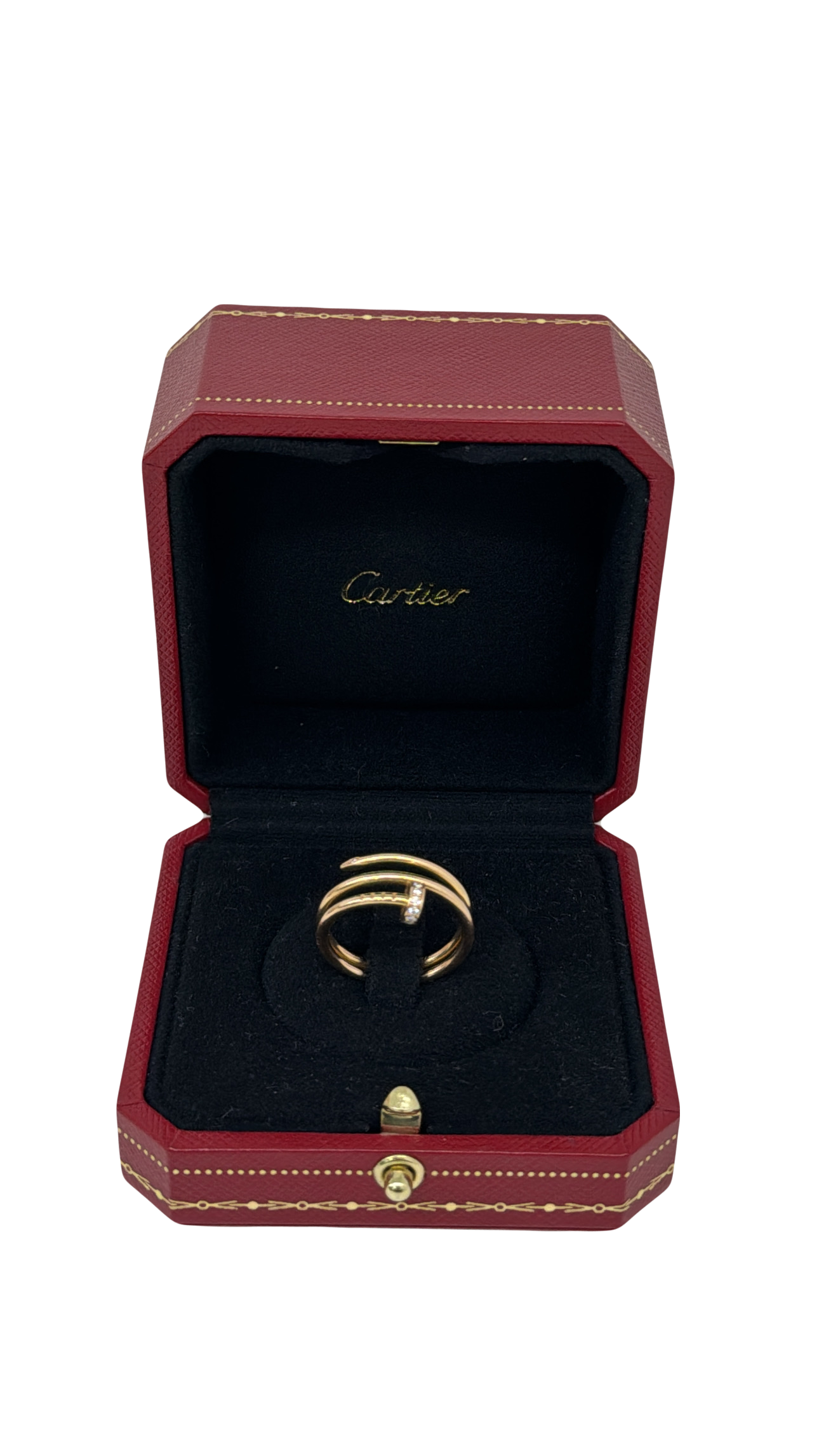 Cartier Juste Un Clou Triple Ring RG Diamonds - size 56