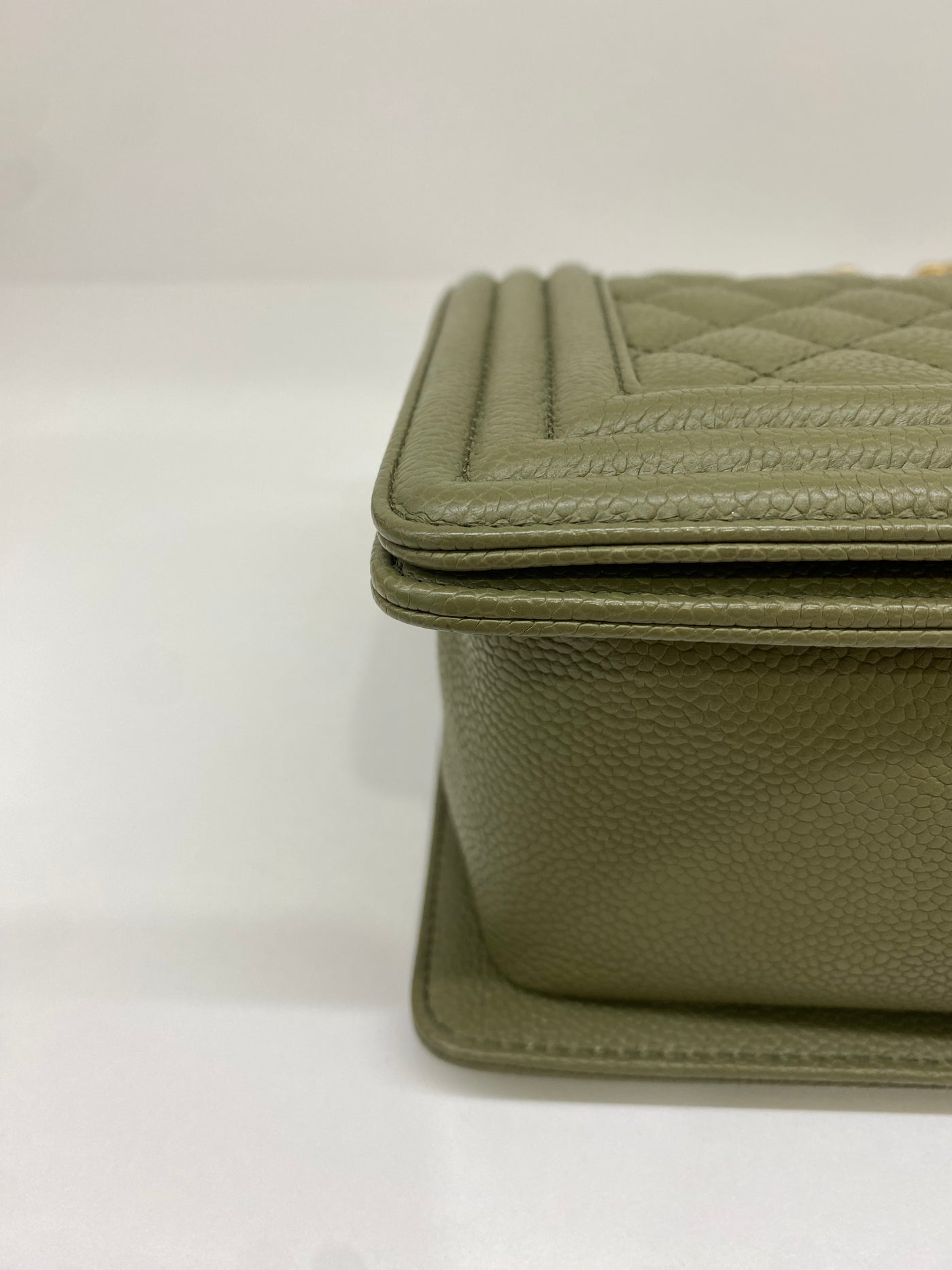 Chanel Boy Bag Olive Caviar Medium GHW