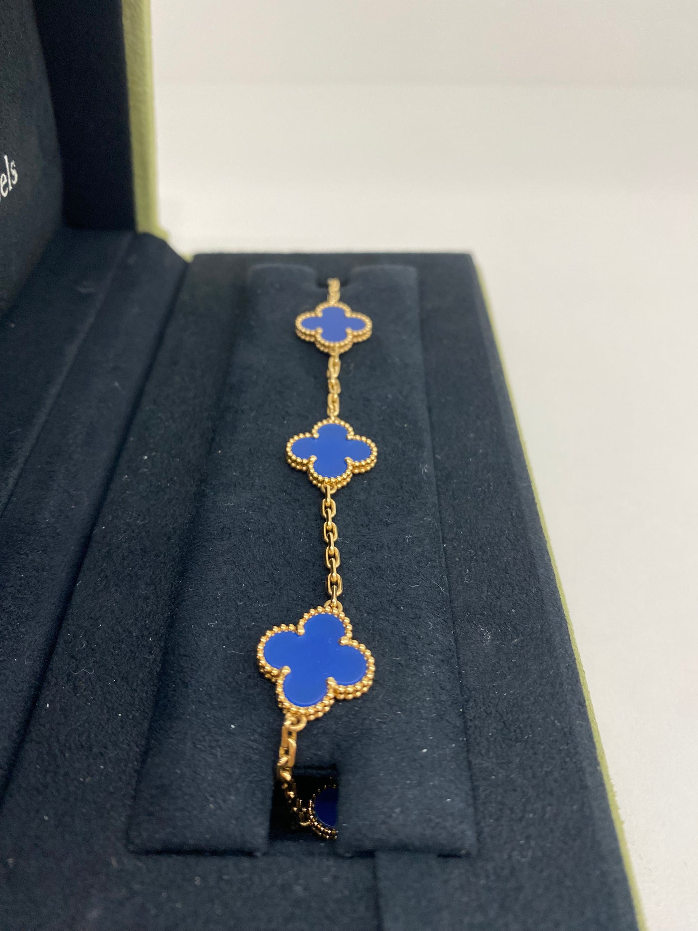 Van Cleef Arpels Blue Agate 5 Motif Bracelet