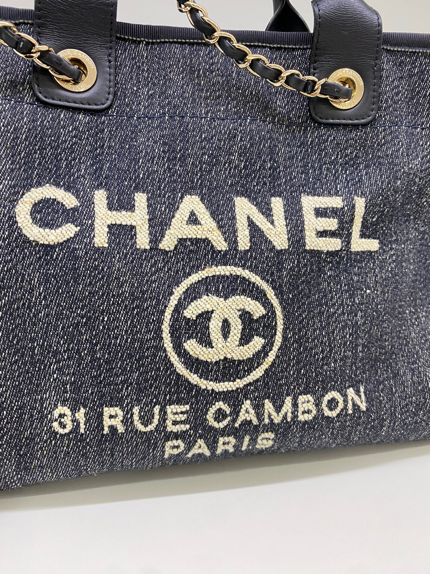 Chanel Deauville Dark Denim Small CGHW