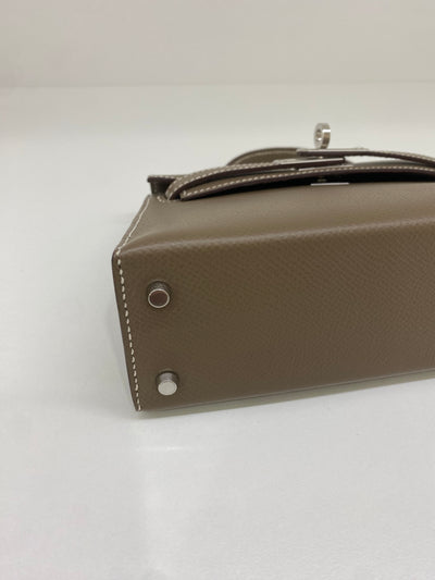 Hermes Mini Kelly Etoupe PHW