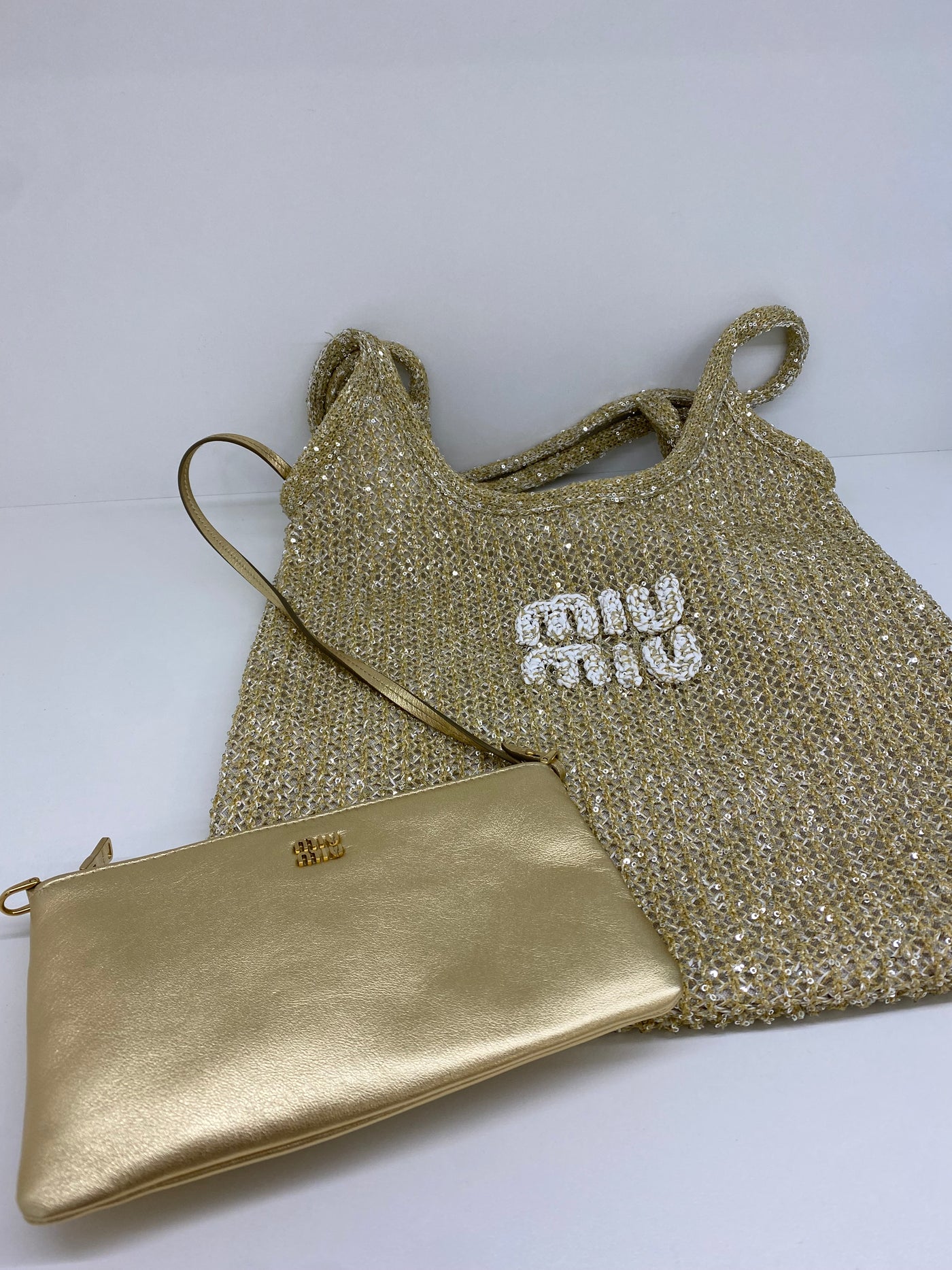 Miu Miu Gold Sequin Tote