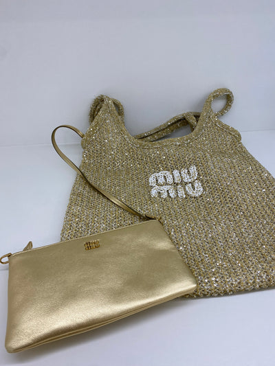 Miu Miu Gold Sequin Tote