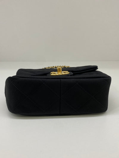 Chanel Classic Flap Square Mini Black Satin GHW