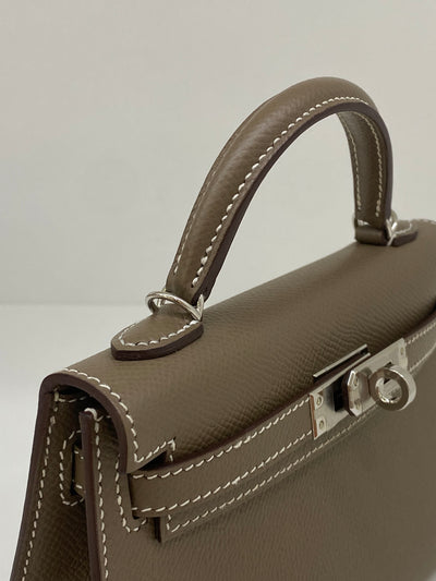 Hermes Mini Kelly Etoupe PHW