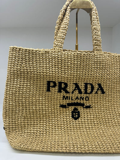 Prada Raffia Tote Large