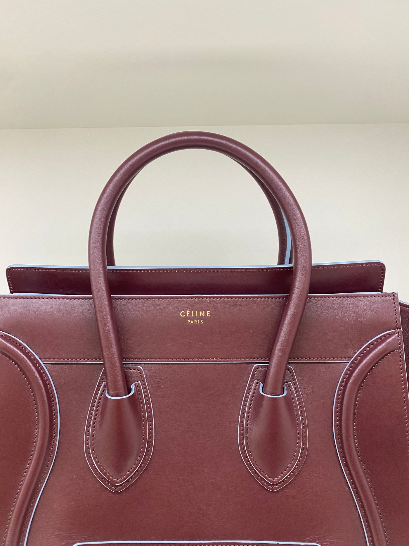 Celine Luggage Bag Burgundy