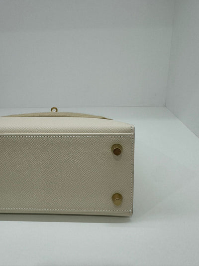 Hermes Kelly 25 Craie GHW