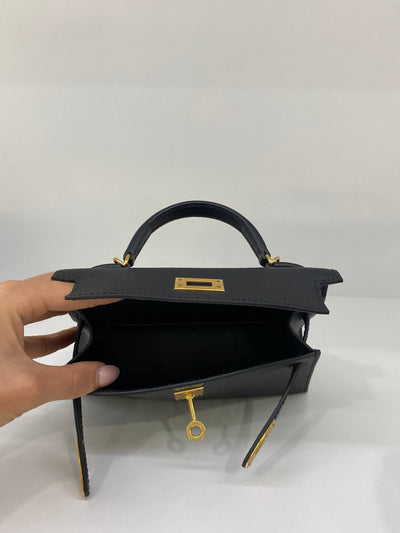 Hermes Mini Kelly Black GHW