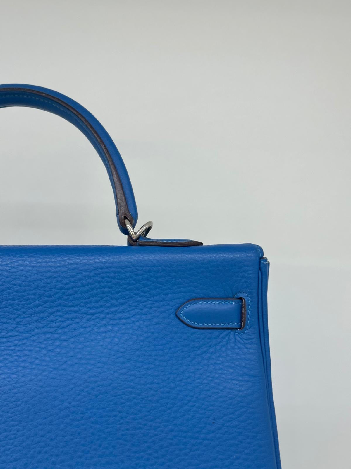 Hermes Kelly 35 Blue Mykonos PHW