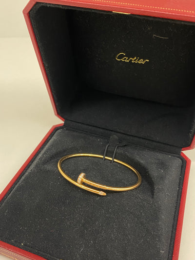 Cartier Juste Un Clou Bracelet Rose Gold Small Diamonds - Size 16