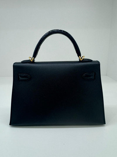 Hermes Mini Kelly 20 Black Touch with Alligator GHW