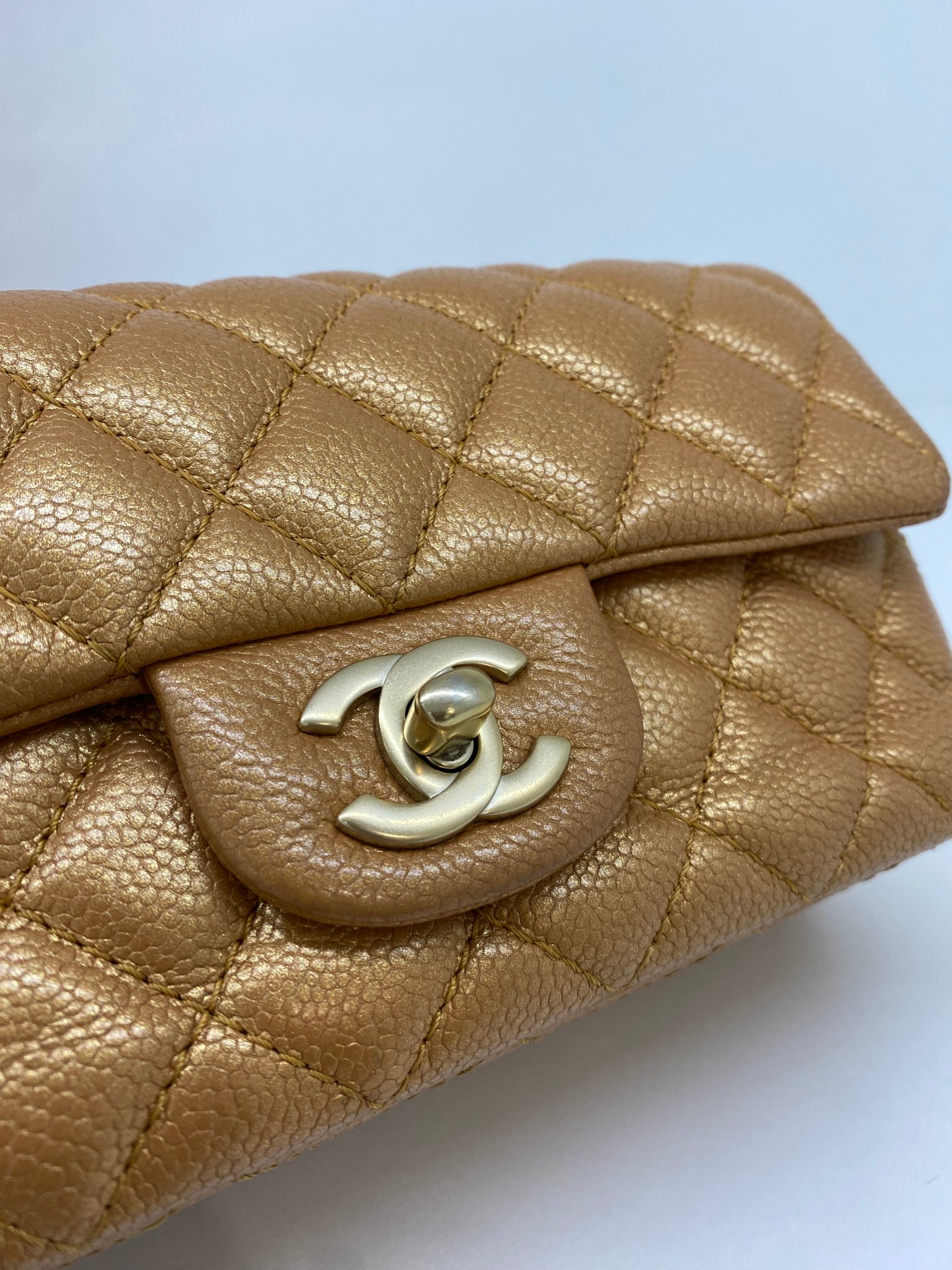 Chanel Classic Flap Mini Gold Metallic Caviar GHW