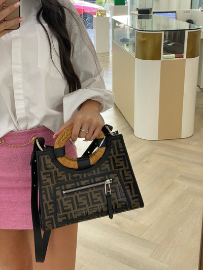 Fendi Monogram Rattan Tote