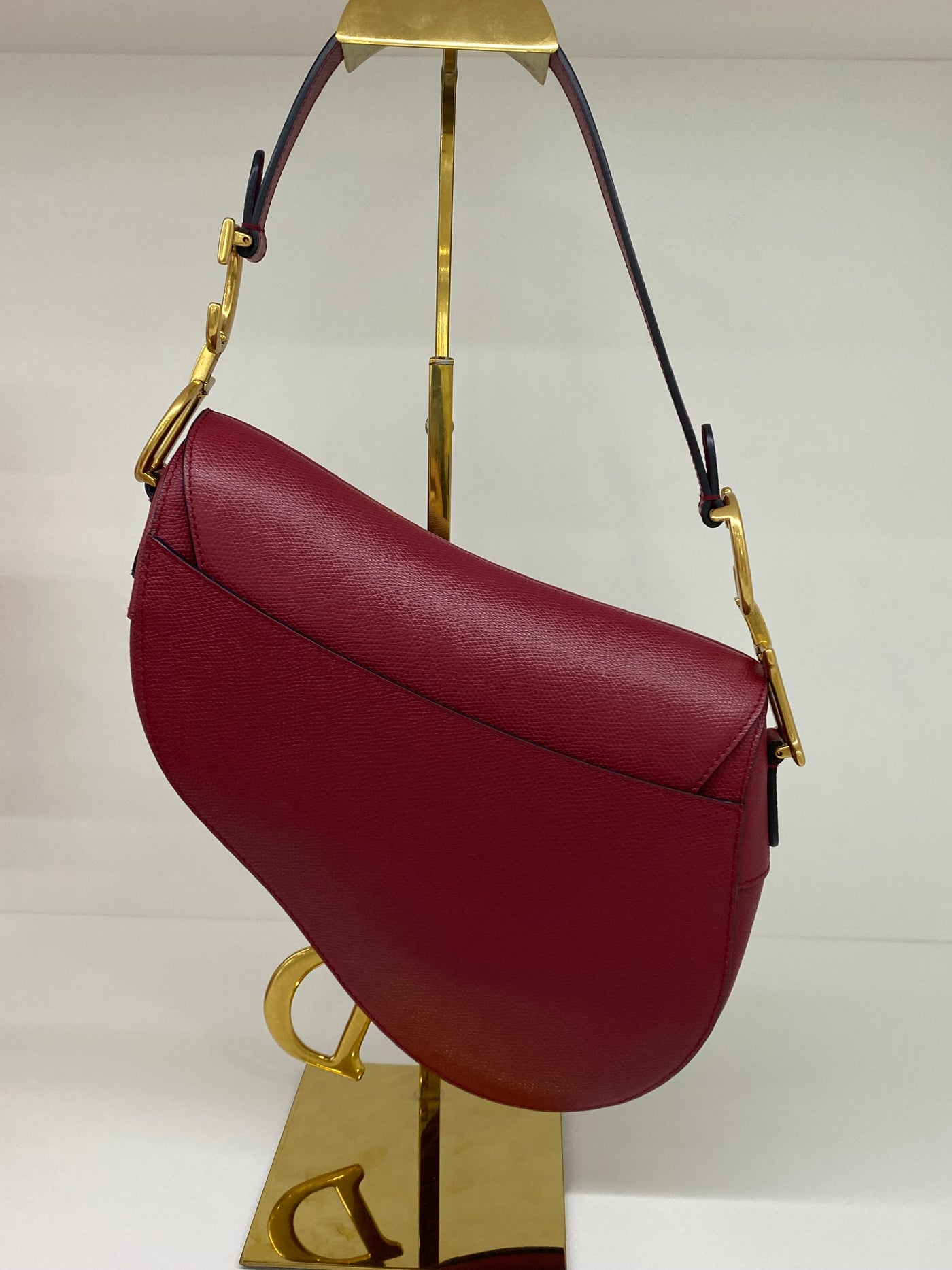 Christian Dior Saddle Bag Burgundy GHW