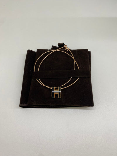 Hermes Pop Necklace - Rose gold & black