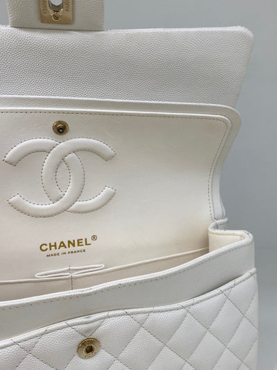 Chanel Classic Flap Medium White CGHW