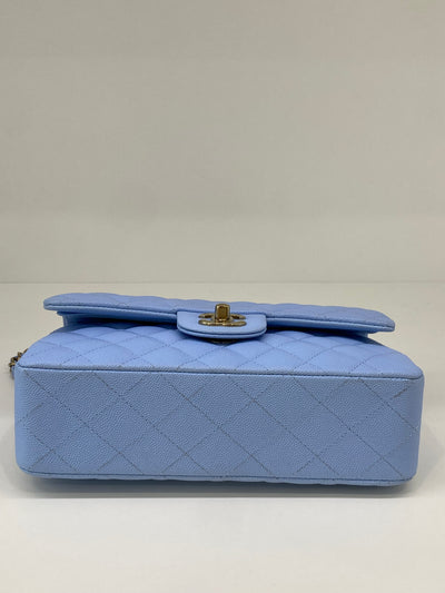 Chanel Small Classic Flap Blue CGHW