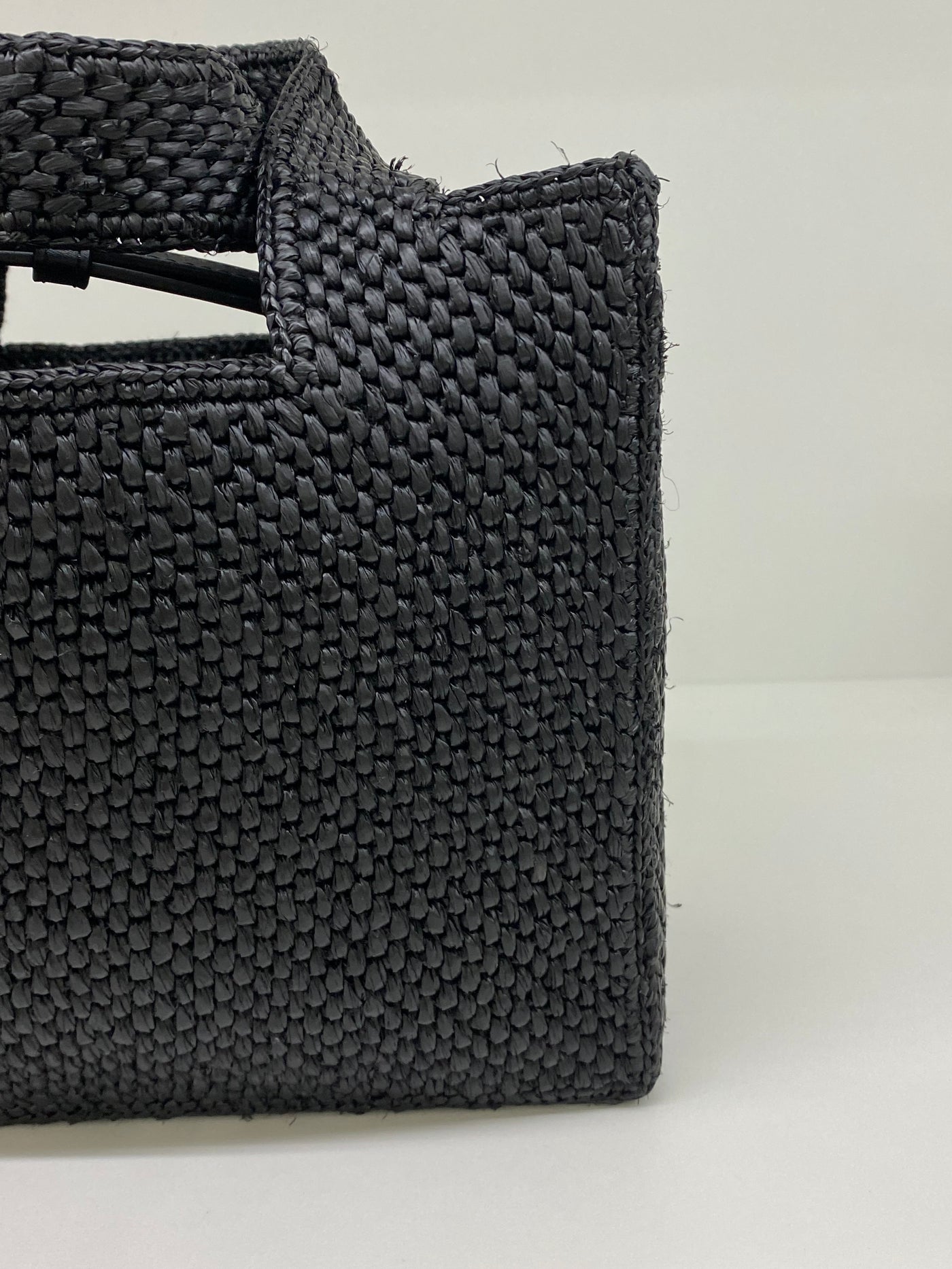 Loewe Font Tote Raffia Small Black