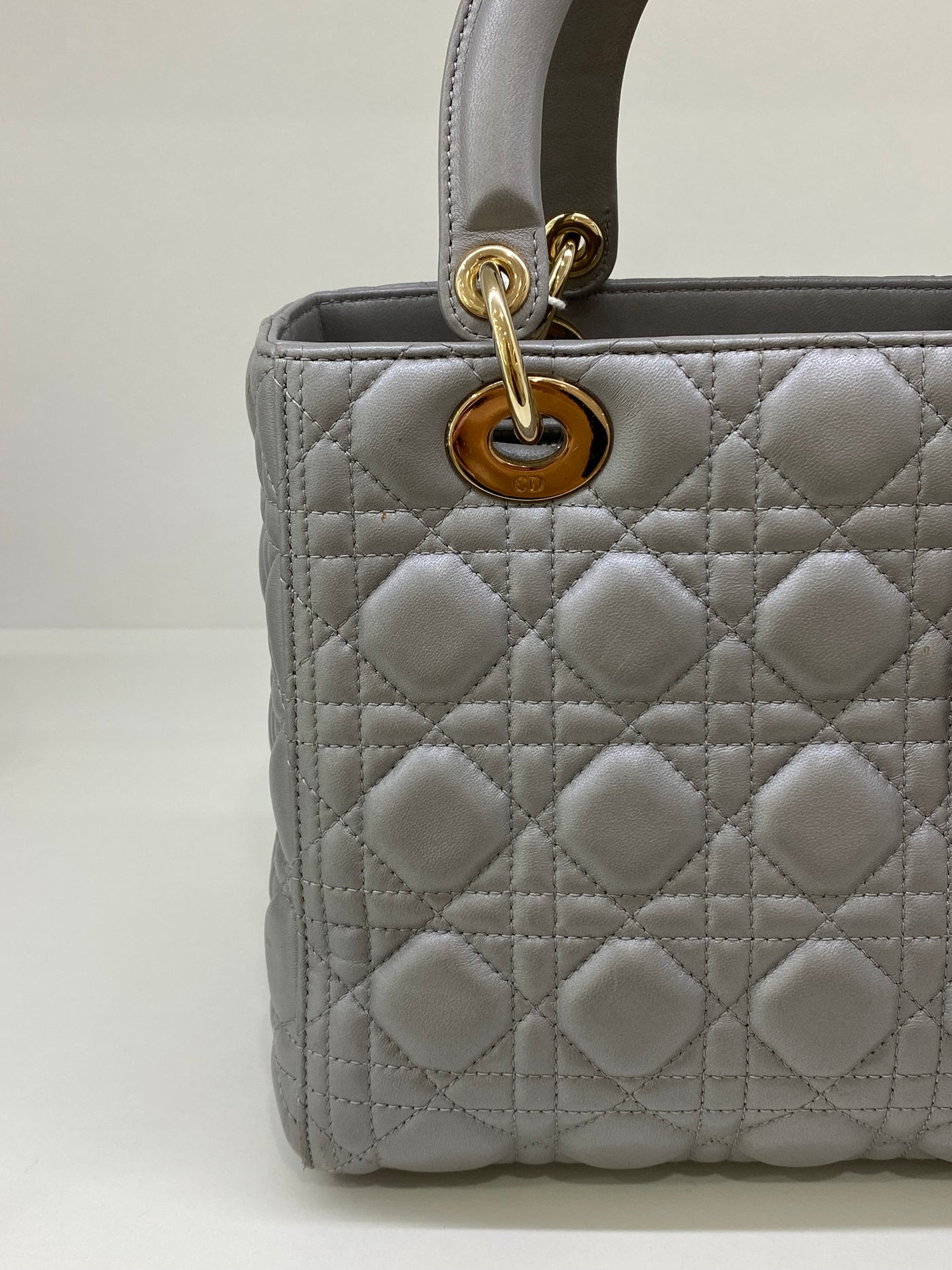 Christian Dior Lady Dior Medium Silver SHW