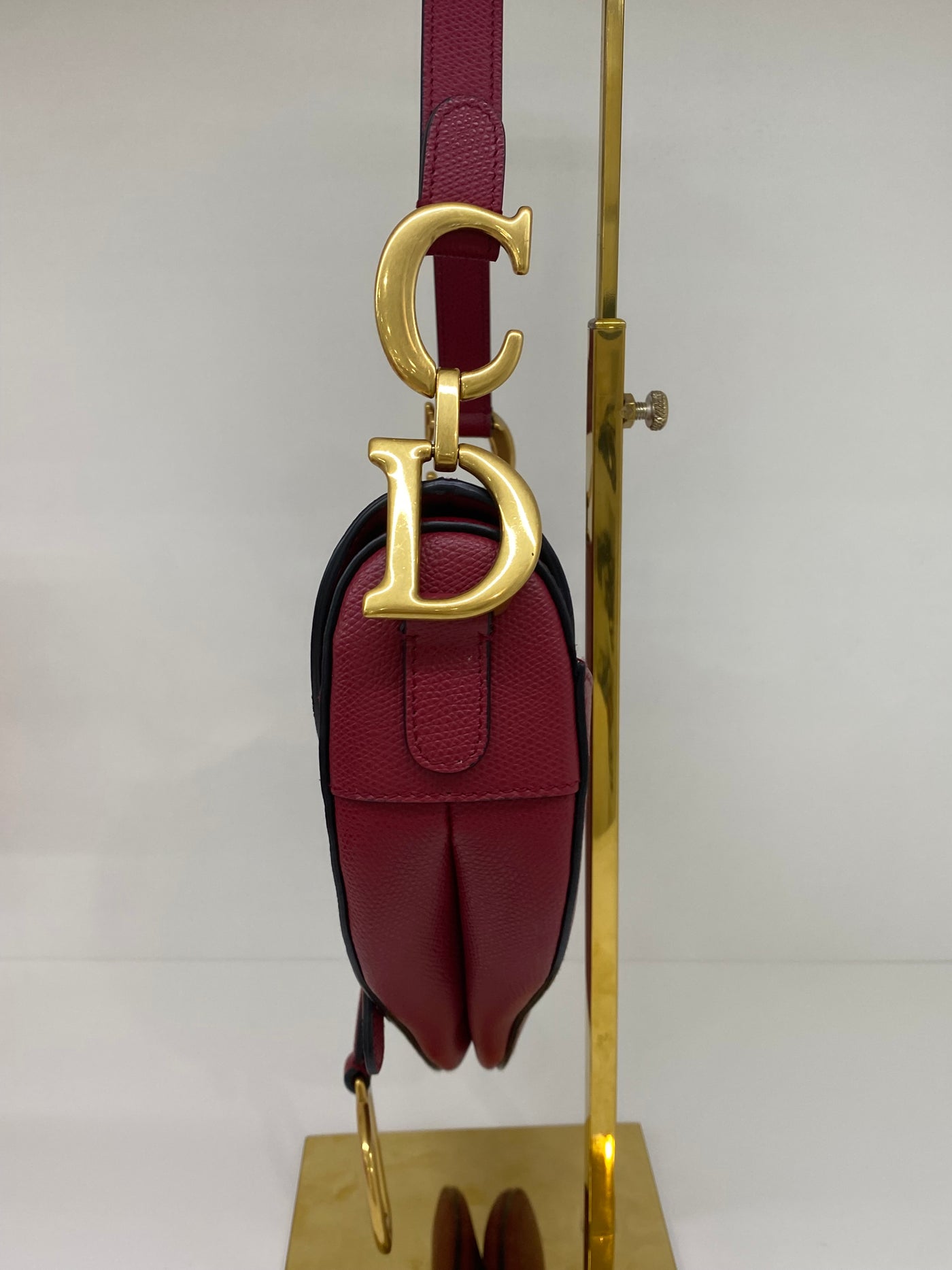 Christian Dior Saddle Bag Burgundy GHW