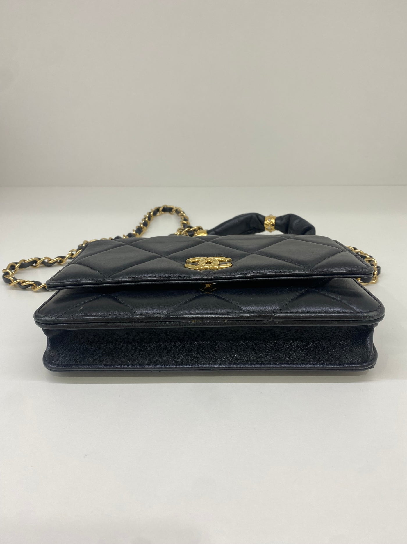 Chanel Black WOC Lambskin Strap Detail GHW