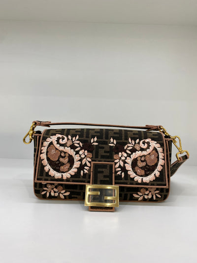 Fendi Baguette Brown Jacquard FF