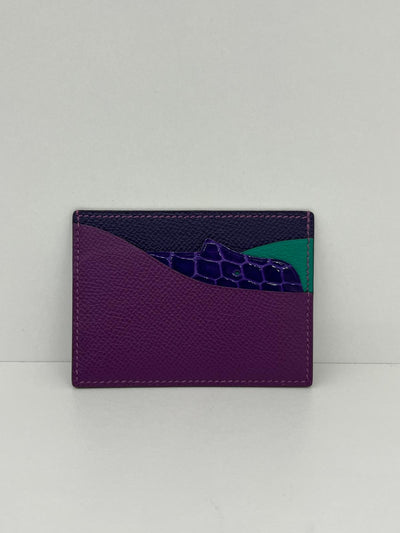 Hermes Petite H Card Wallet Purple/ Green