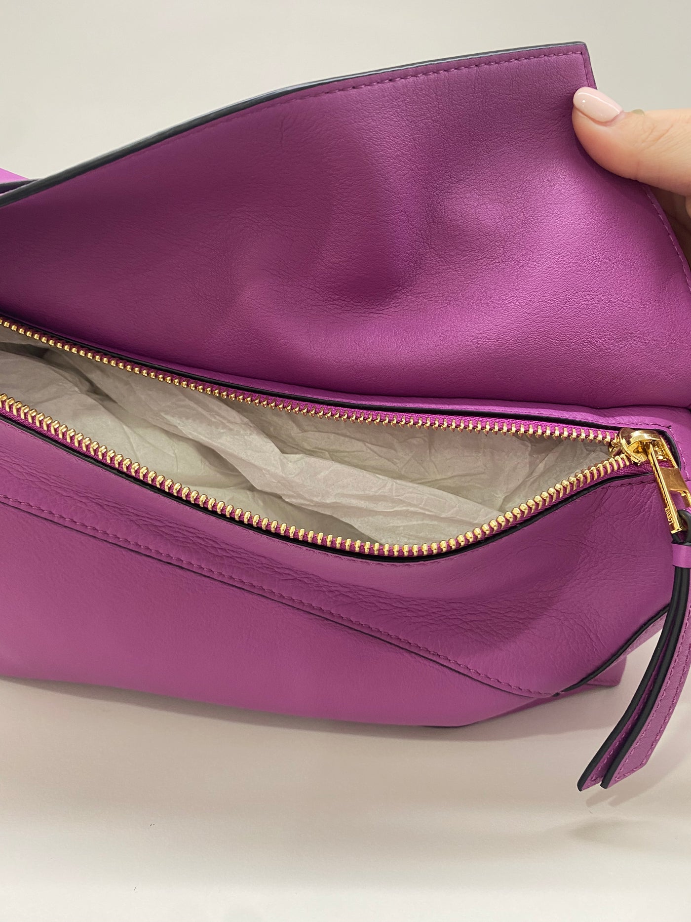 Loewe puzzle hobo shoulder bag purple