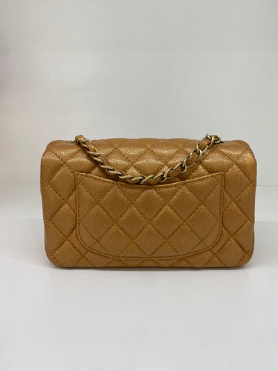 Chanel Classic Flap Mini Gold Metallic Caviar GHW