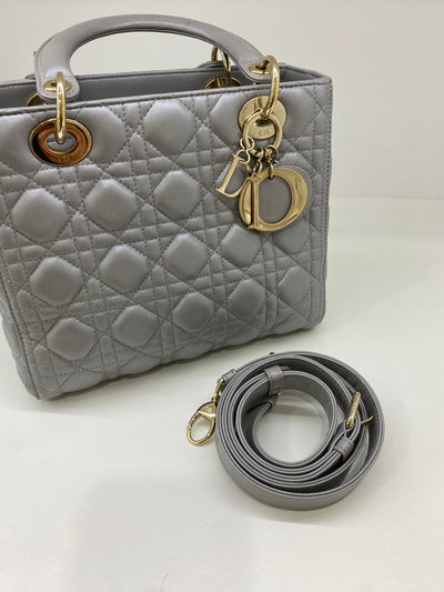 Christian Dior Lady Dior Medium Silver SHW