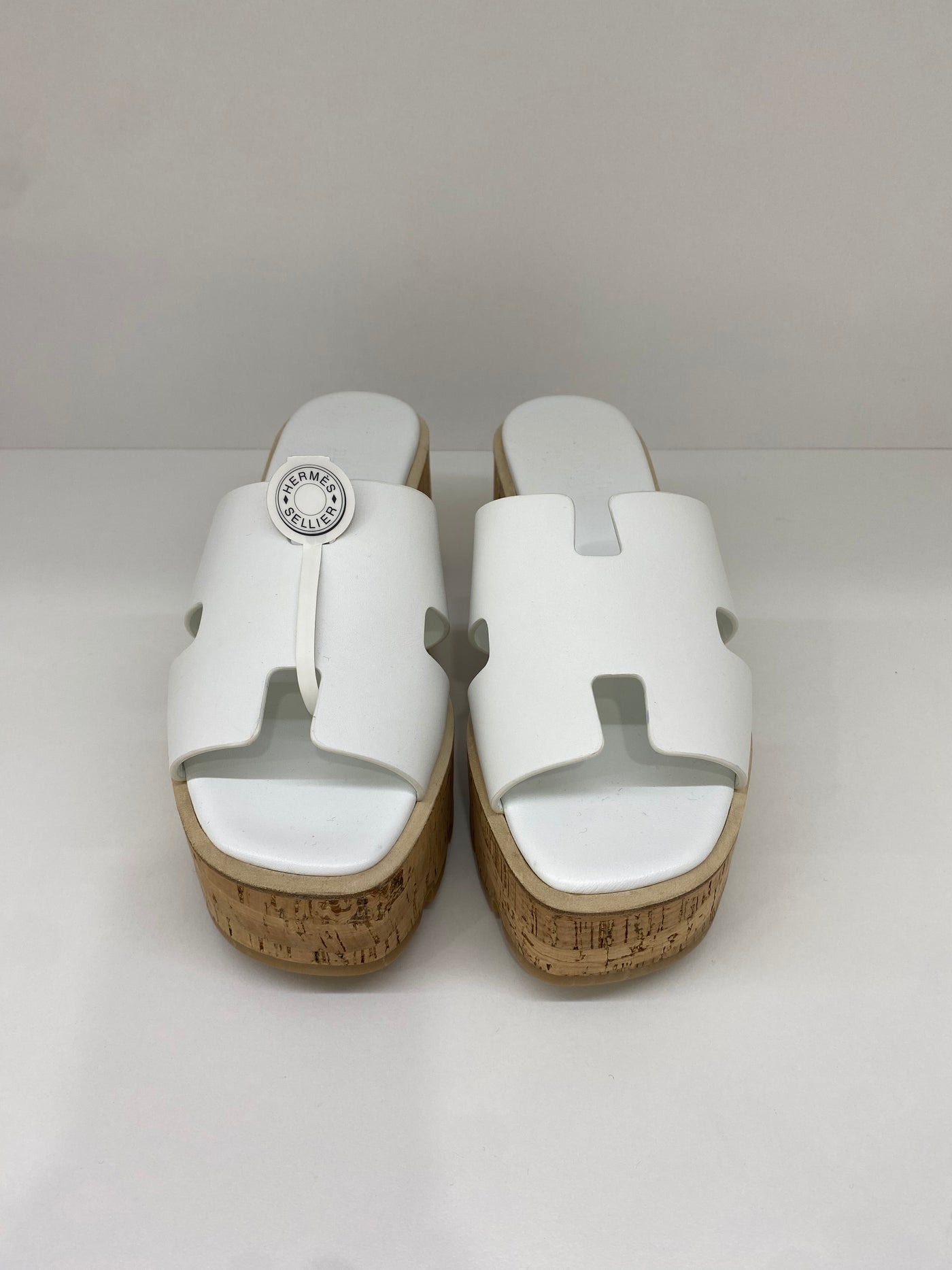 Hermes Eze 30 Heel Wedge White Size 37