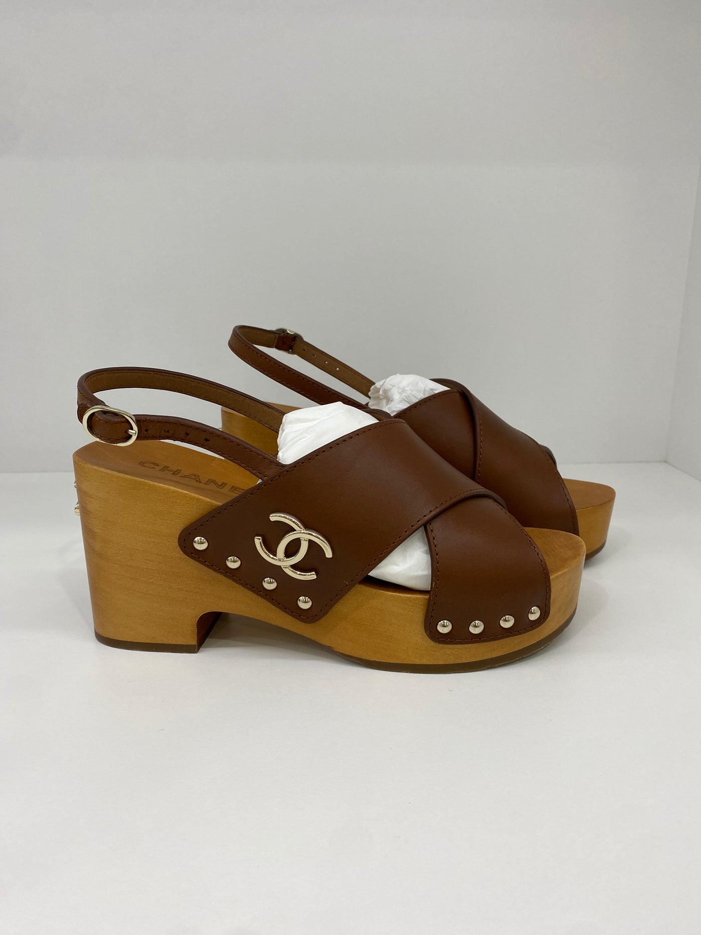 Chanel Wedge Heel Brown Size 36