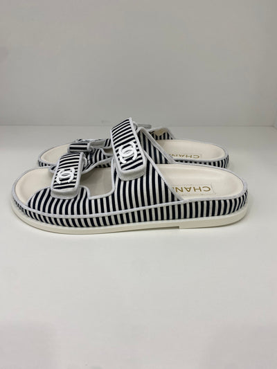 Chanel Dad Sandals Stripe Size 38