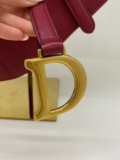 Christian Dior Saddle Bag Burgundy GHW