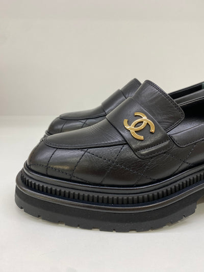 Chanel Platform Loafer Black Size 36.5C