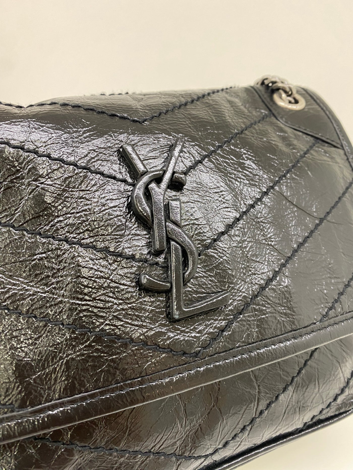 YSL Patent Niki Bag Glossed Black BHW