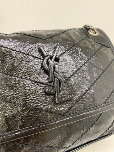 YSL Patent Niki Bag Glossed Black BHW