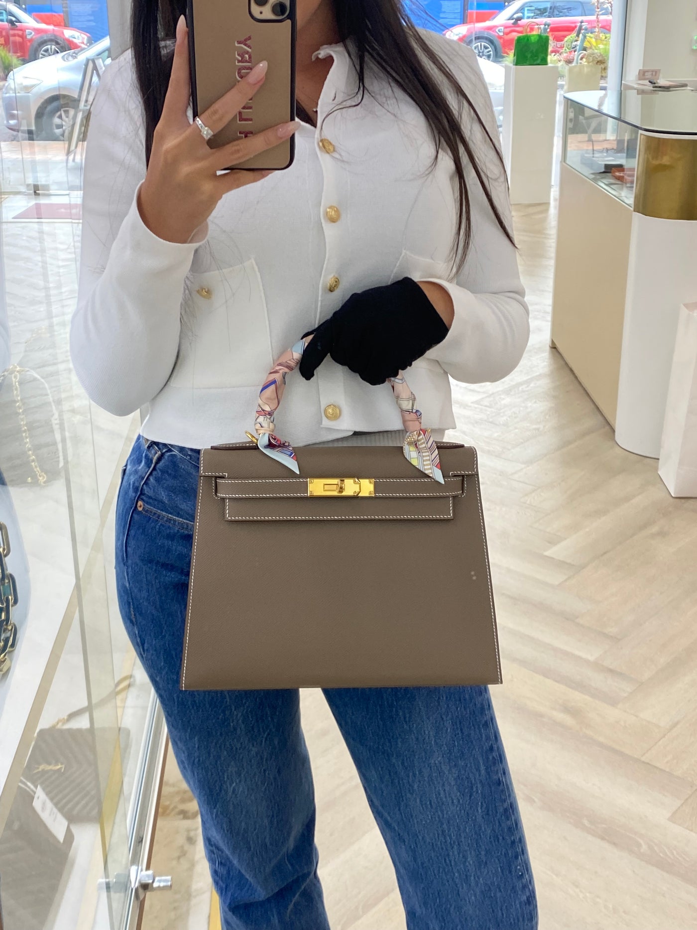 Hermes Kelly 28 Sellier Epsom Etoupe GHW