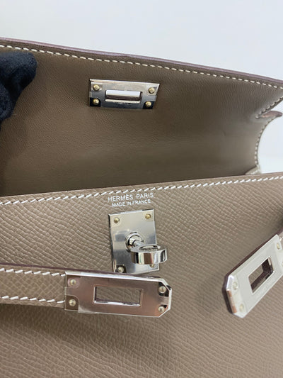 Hermes Mini Kelly Etoupe PHW