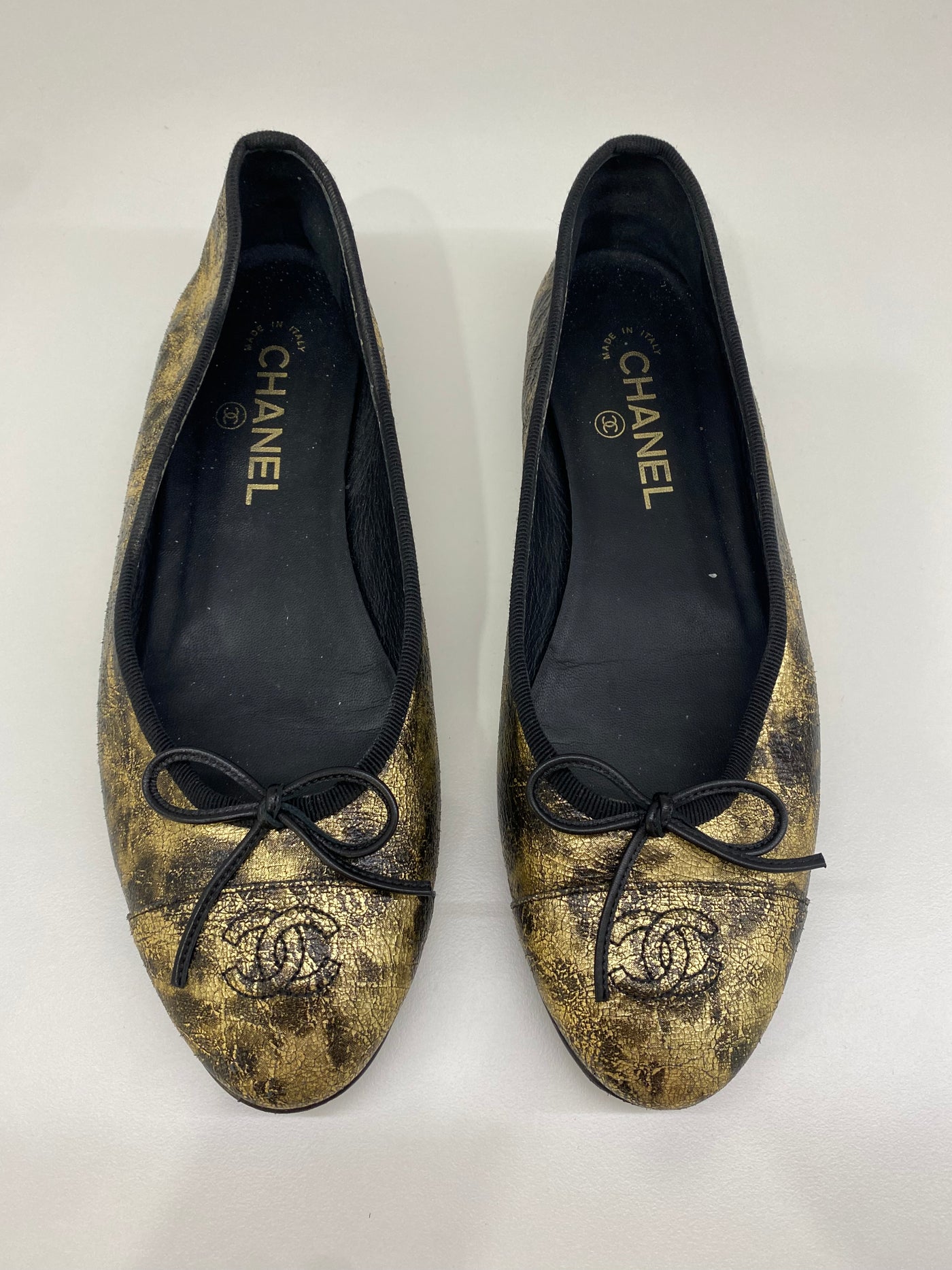 Chanel Ballet Flats Gold Size 40