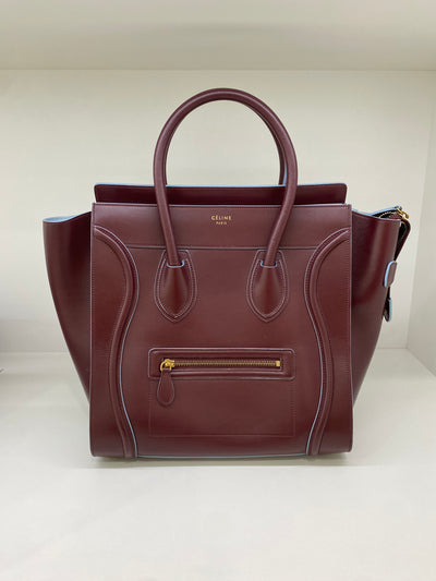 Celine Luggage Bag Burgundy