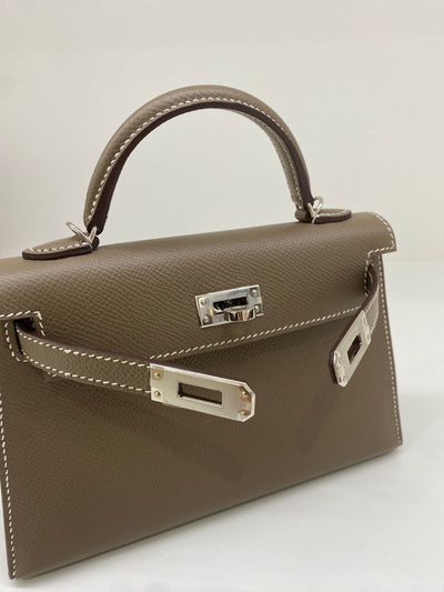 Hermes Mini Kelly Etoupe PHW