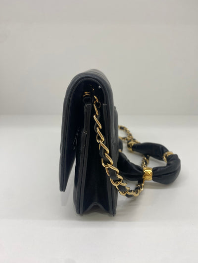 Chanel Black WOC Lambskin Strap Detail GHW