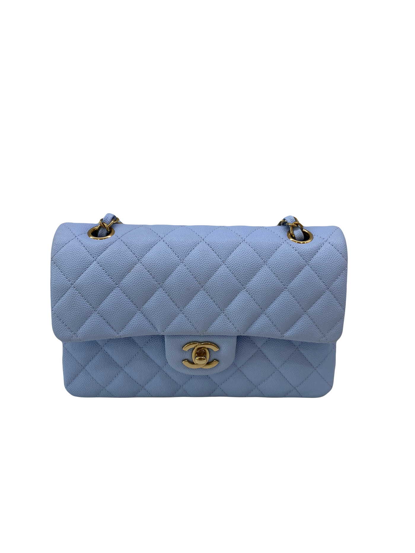 Chanel Small Classic Flap Blue CGHW