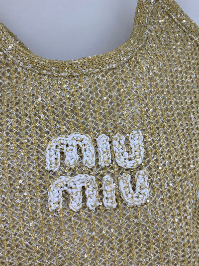 Miu Miu Gold Sequin Tote