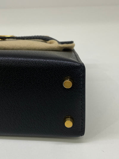 Hermes Mini Kelly Black -Z Stamp Chevre GHW